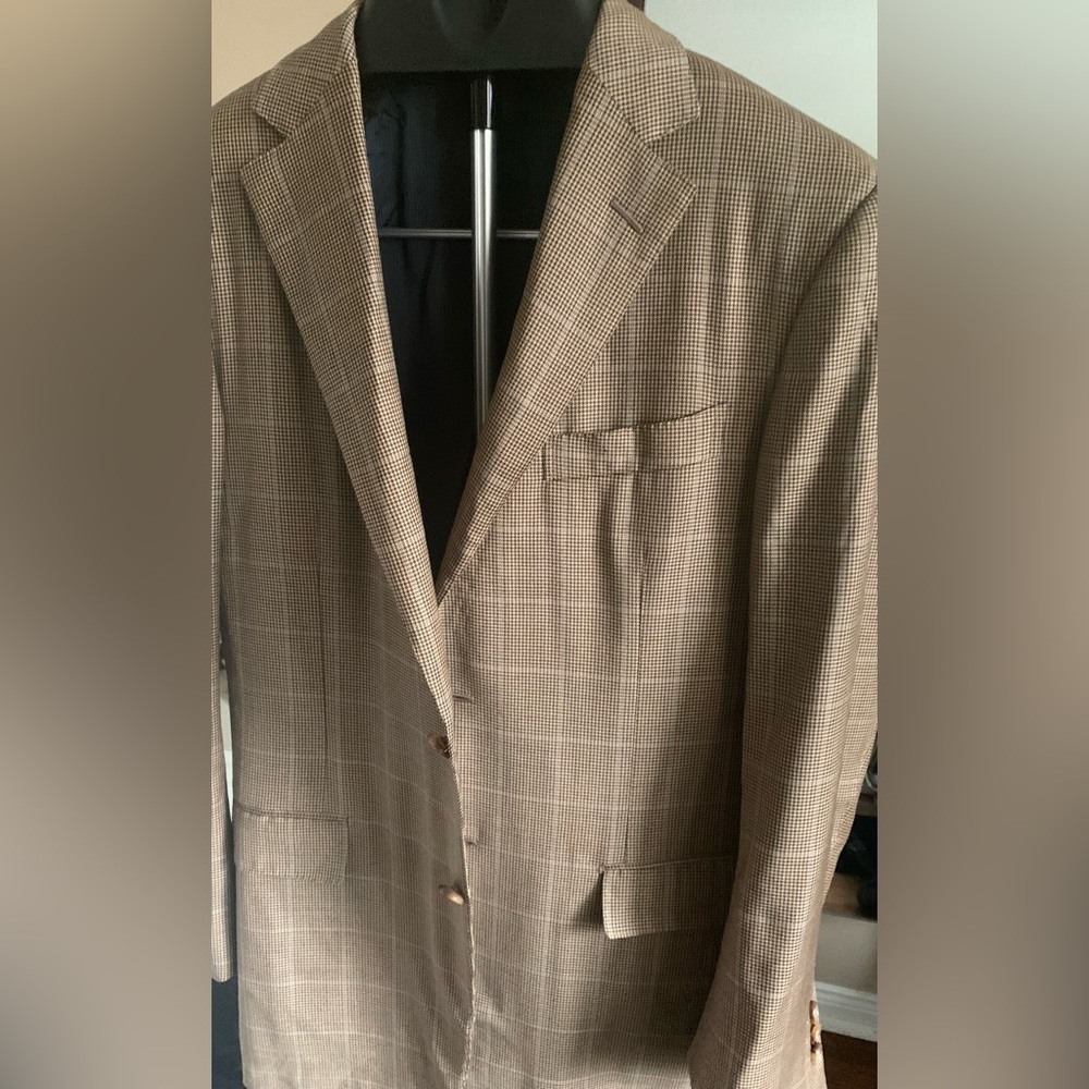 Ermenegildo Zegna  Brown Houndstooth Blazer